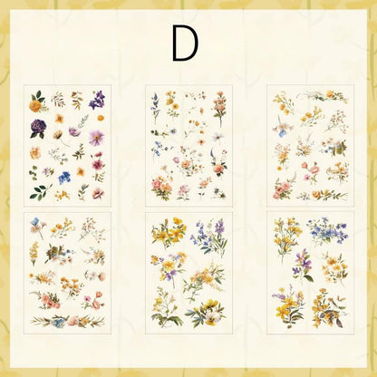 Grass Flower Ballad Vintage Sticker Pack | Flower Sticker | Nature Plants Planner Stickers | Junk Journal Aesthetic | Scrapbooking