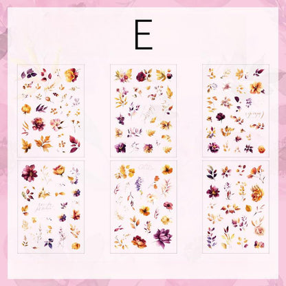 Grass Flower Ballad Vintage Sticker Pack | Flower Sticker | Nature Plants Planner Stickers | Junk Journal Aesthetic | Scrapbooking