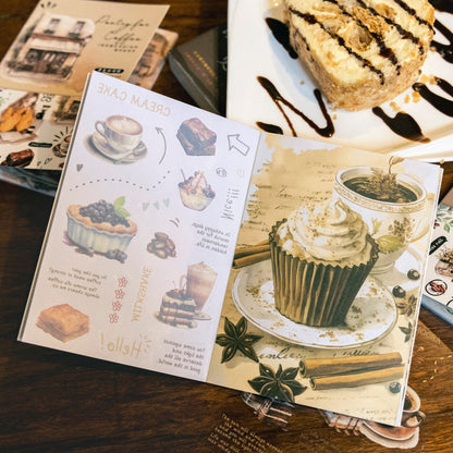 Coffee-Themed Sticker Set for Journal Collage | Coffee Lover | Planner Collage Junk Journal Vintage Journaling Scrapbooking DIY Kit Supplies