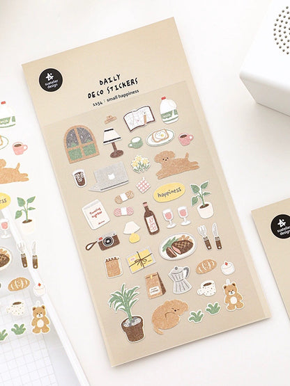 Suatelier Korean Slow Life Aesthetics Stickers | Kawaii Planner Decorative Stickers | Bujo Junk Journal Collage Scrapbooking Supplies