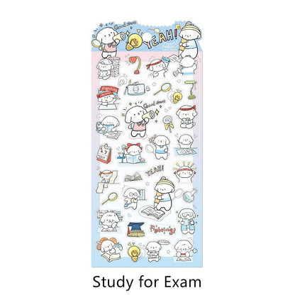 Nekoni PVC Cute Dog Cat Stickers | Valentine's Day Study Stickers | Kawaii Animal Planner Journal Collage Stickers Scrapbooking Supplies