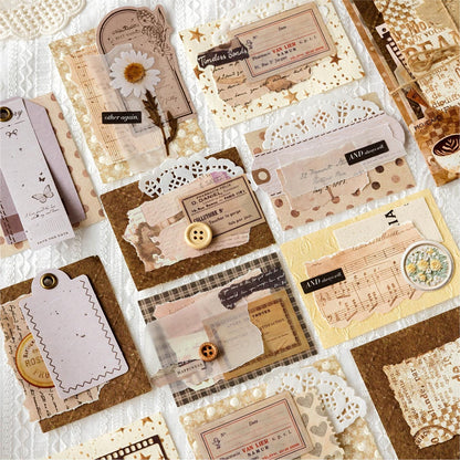 Retro Coffee Butterfly Material Paper Pack | Retro Vintage Junk Journal Kit | Lable Memo Background Paper | Journaling Scrapbooking Supplies