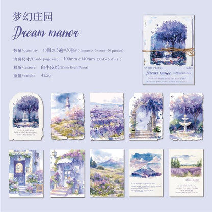 Travel Notes Material Paper Pack | Travel Background Paper Kit | Watercolor Landscape Material Pack | Journaling Scrapbooking Supplies