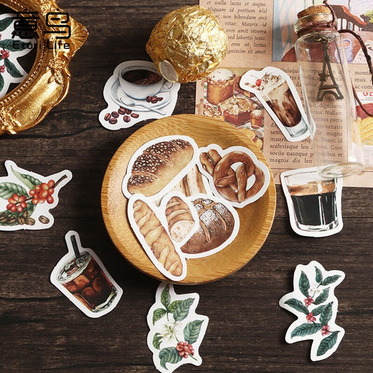 46pcs Coffee Lover Sticker Pack  /  Stickers / Planner Sticker Set / Junk Journal / Die Cut Deco Stickers
