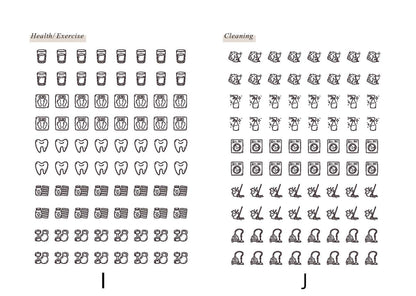 10 Sheets Small Icon Stickers | Clear Transparent Stickers | Planner Bujo Functional Minimal Stickers | Journal decoration | Happy Planner