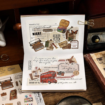 Retro Life Aesthetics Stickers | Coffe Stickers | Musical Instruments Sticker Set | Bread Junk Journal Stickers | Scrapbooking Supplies