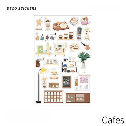 Waiting Weekend Cute Daily Life Sticker | Cafe Warm Room Desk Picnic Food Camping Decorative Stickers | Planner Journal Collage DIY Supplies