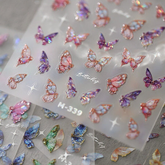 Dreamy Butterfly Sticker Sheet | Cup Phone Case Earphone Case Decoration Stickers | Planner Journal Scrapbooking Kids Craft Supplies