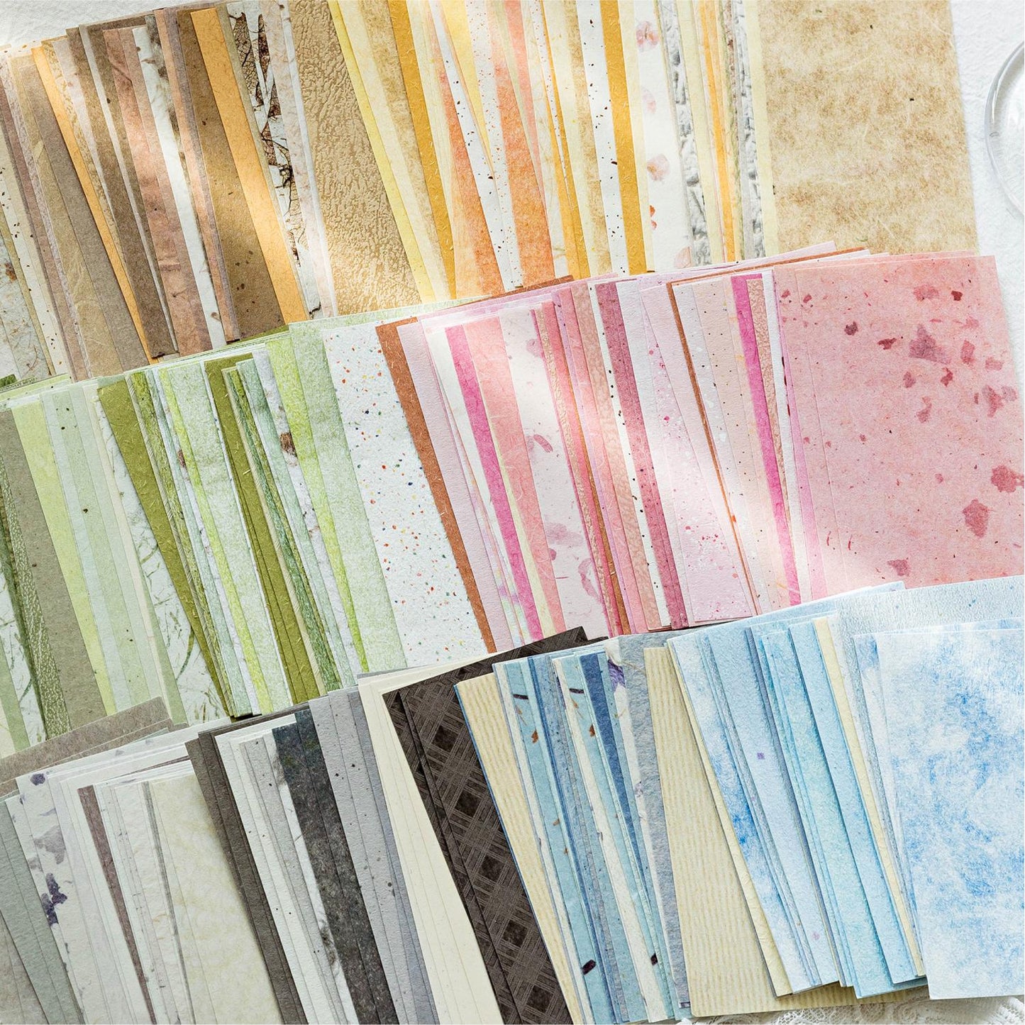 50 Sheets Material Paper | Textured Paper for Writing Drawing Card Making Journaling Scrapbooking｜Junk Journal Collage Starter