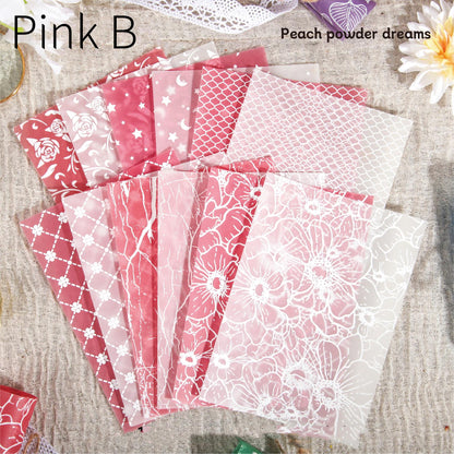 12 Sheets 3D Material Paper Pack | Vellum Papers | Background Paper |  Junk Journal Collage Art Projects | Junk Journal Collage Starter