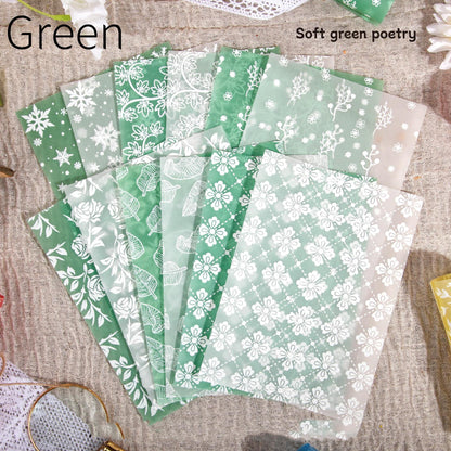 12 Sheets 3D Material Paper Pack | Vellum Papers | Background Paper |  Junk Journal Collage Art Projects | Junk Journal Collage Starter