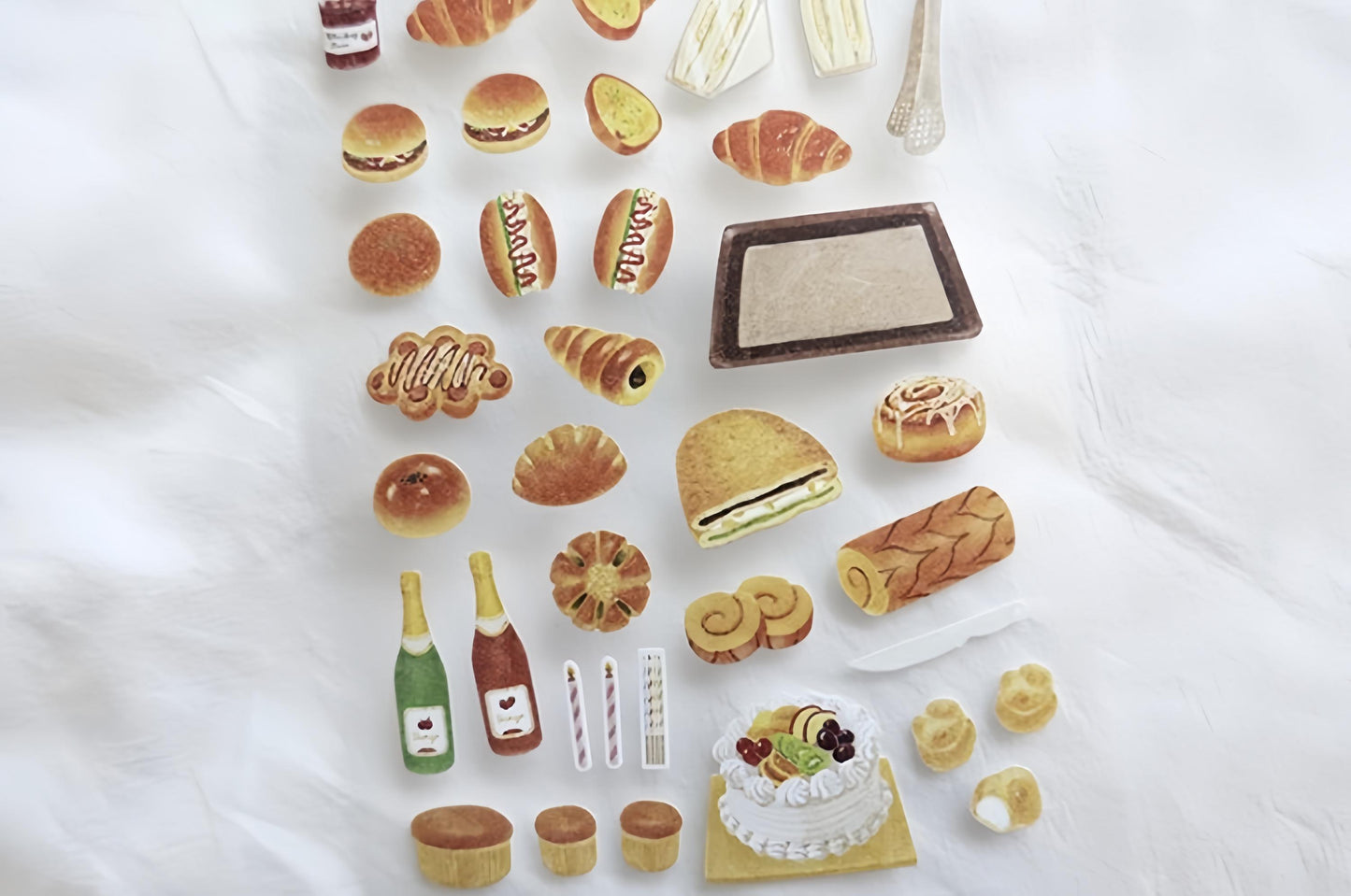 Suatelier Korean Old Bakery Stickers | Bread Cake Planner Decorative Stickers | Bujo Junk Journal Scrapbooking Supplies