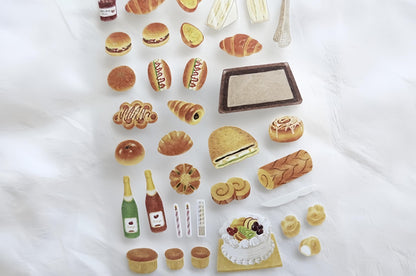 Suatelier Korean Old Bakery Stickers | Bread Cake Planner Decorative Stickers | Bujo Junk Journal Scrapbooking Supplies