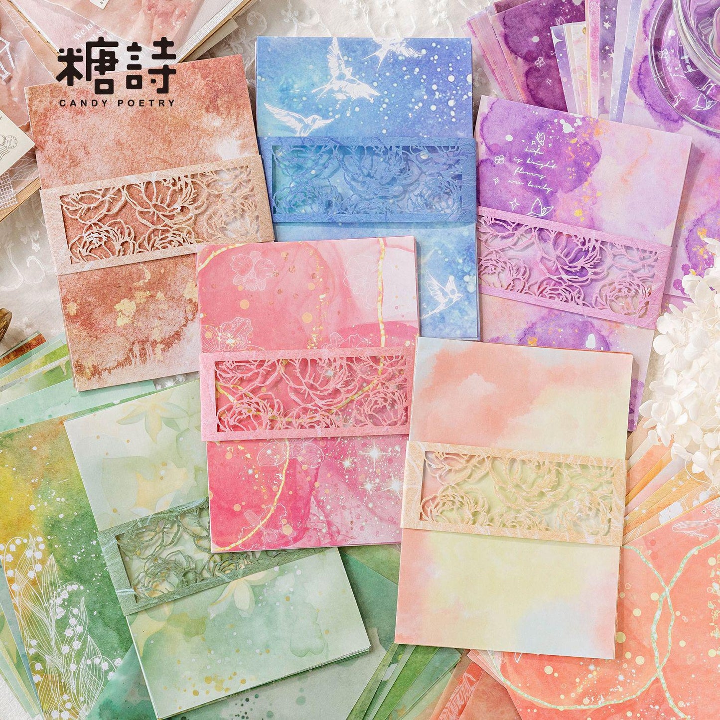 Color Blur Series Dual-Texture Paper | Vibrant Craft Paper Material Background Paper | Planners Bullet Journals Junk Journals Scrapbooking