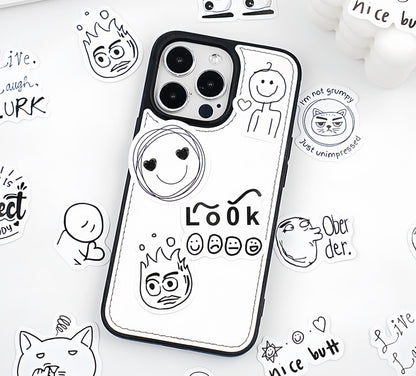 46pcs Interesting Soul Sticker Pack | Funny Expression Junk Journal Stickers | Planner Sticker Set | Scrapbooking Kids Craft Supplies