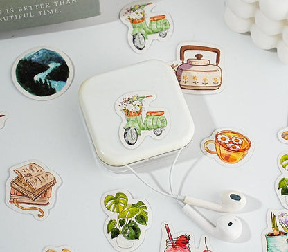 46pcs Handdrawn Summer Daiy Life Aesthetics Sticker Pack |  Life Stickers | Planner Sticker Set | Junk Journal | Die Cut Deco Stickers