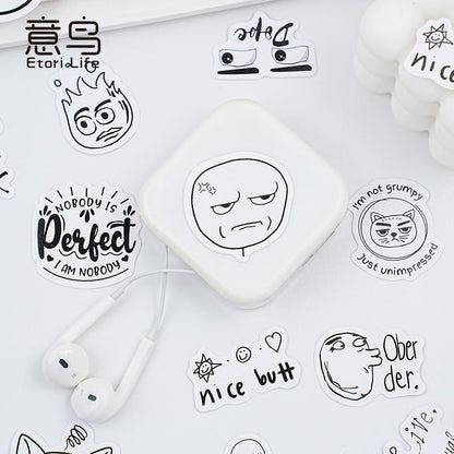 46pcs Interesting Soul Sticker Pack | Funny Expression Junk Journal Stickers | Planner Sticker Set | Scrapbooking Kids Craft Supplies