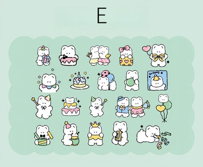 40pcs Cartoon Bear Daily Life Sticker | Cute Handdrawn Bear Stickers | Kawaii Animal Planner Stickers Junk Journal Scrapbooking Supplies