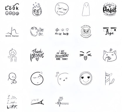 46pcs Interesting Soul Sticker Pack | Funny Expression Junk Journal Stickers | Planner Sticker Set | Scrapbooking Kids Craft Supplies