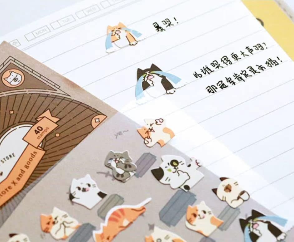 Cute Cat Dog Emotion Sticker Pack Stickers / Planner Sticker Set / Junk Journal /  Planner Sticker Set