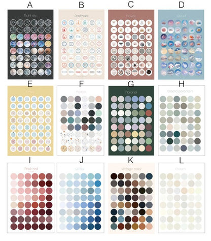 Morandi Large Round Sticker | Dots Sticker |  Stickers | Planner Sticker Set |