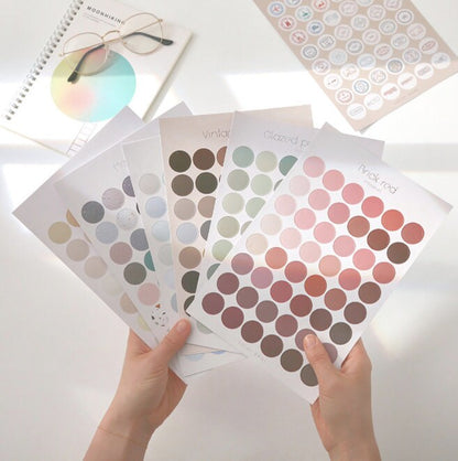Morandi Large Round Sticker | Dots Sticker |  Stickers | Planner Sticker Set |