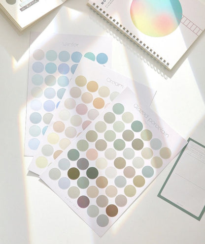 Morandi Large Round Sticker | Dots Sticker |  Stickers | Planner Sticker Set |