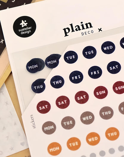 Suatelier Korean Cute Week Stickers | Weekly Plan Dot Planner Stickers｜Bujo Junk Journal Collage Scrapbooking Supplies
