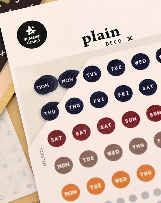 Suatelier Korean Cute Week Stickers | Weekly Plan Dot Planner Stickers｜Bujo Junk Journal Collage Scrapbooking Supplies