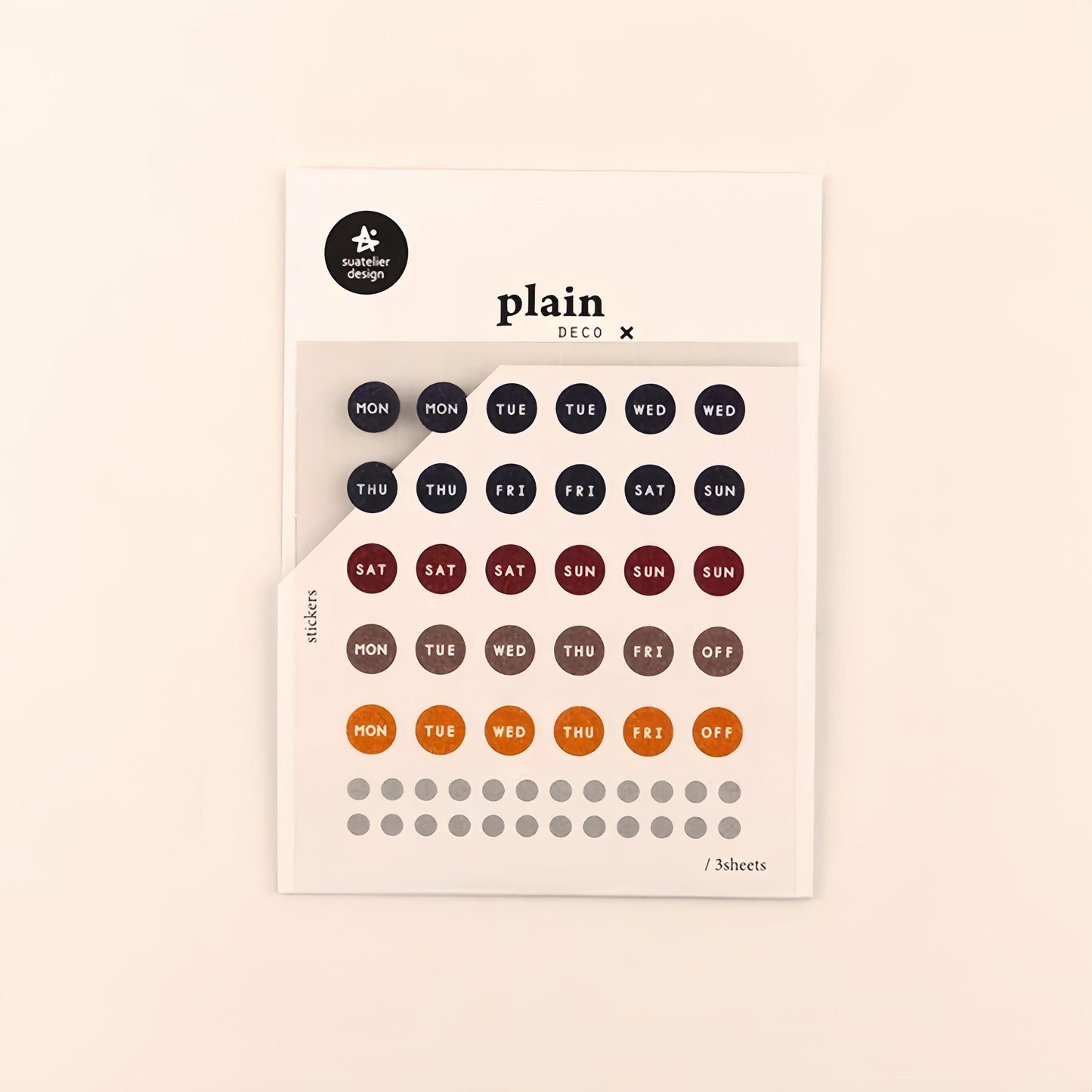 Suatelier Korean Cute Week Stickers | Weekly Plan Dot Planner Stickers｜Bujo Junk Journal Collage Scrapbooking Supplies