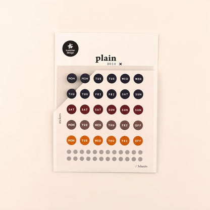 Suatelier Korean Cute Week Stickers | Weekly Plan Dot Planner Stickers｜Bujo Junk Journal Collage Scrapbooking Supplies