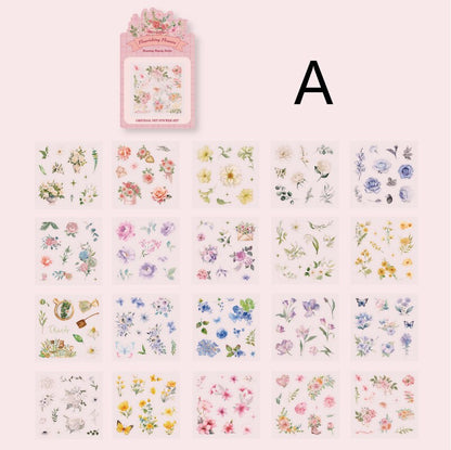 20 Sheets Stickers | Coffe Cats Flowers Plant Bread Stickers | Girl Stickers | Junk Journal  | Planner Sticker Scrapbooking Supplies