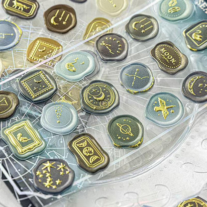 18pcs Hot Stamping Fire Paint Seal Stickers | Envelope Sealing | Wax Sealing Sticker | Junk Journal Planner Supplies | Gift Wrapping