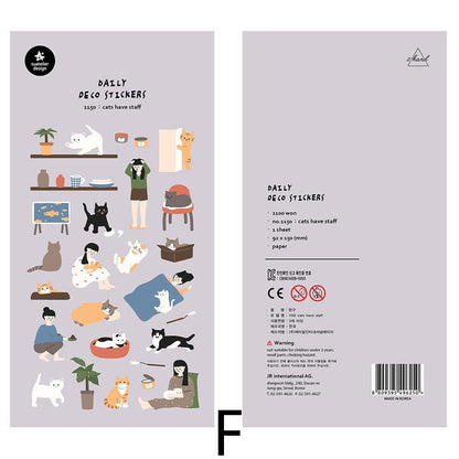 Suatelier Korean Daily Life Aesthetics Stickers | Kawaii Planner Decorative Stickers | Bujo Junk Journal Collage Scrapbooking Supplies