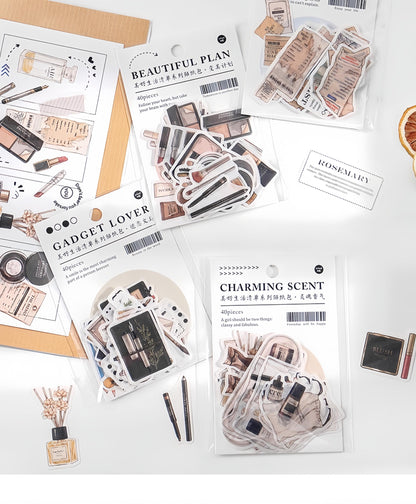 Good Life Decorative Stickers | Beauty Makeup Stationery Perfume |  Scrapbooking Journal Planner Sticker Pack | Die Cut Stickers