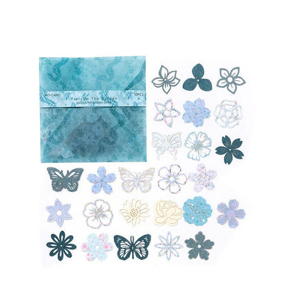 50pcs Hollow Flower Butterfly Collage Material Pack | Junk Journal Kit | Creative DIY Journaling Scrapbooking Supplies