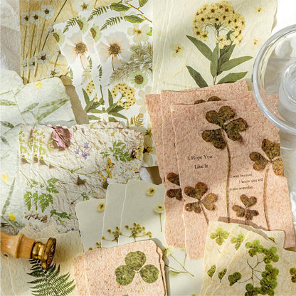 Flower Language Retro Material Paper Pack | Flowers Background Paper Junk Journal Kit | Material Pack | Journaling Scrapbooking Supplies