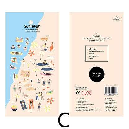 Suatelier Korean Travel Themed Stickers | Kawaii Planner Decorative Stickers | Bujo Junk Journal Collage Scrapbooking Supplies