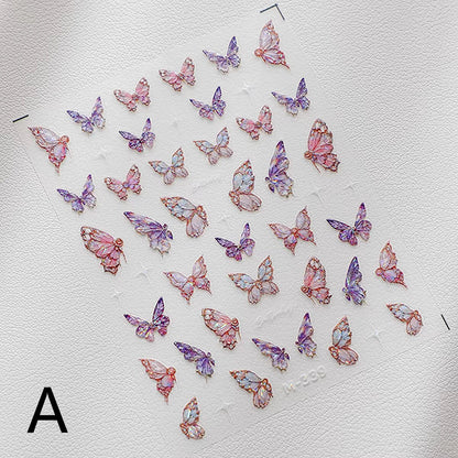 Dreamy Butterfly Sticker Sheet | Cup Phone Case Earphone Case Decoration Stickers | Planner Journal Scrapbooking Kids Craft Supplies
