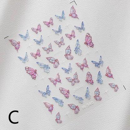 Dreamy Butterfly Sticker Sheet | Cup Phone Case Earphone Case Decoration Stickers | Planner Journal Scrapbooking Kids Craft Supplies