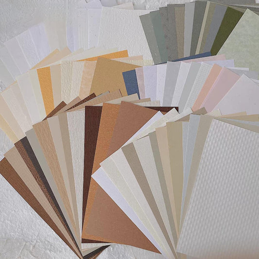 12 Sheets Mixed Material Paper Pack | A5 Size | Assorted Color Textured Paper | Junk Journal Collage Starter | Vintage Journal Supplies