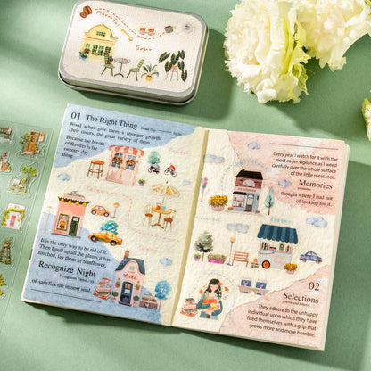 Adorable Home Scene PET Stickers | Kawaii Planner Journal Decorative Stickers | Bujo Junk Journal Collage Scrapbooking Supplies