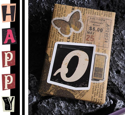 52pcs Retro Letter Sticker Pack | Retro Alphabet | Junk Journal Stickers | Planner Sticker Set | Scrapbooking Kids Craft Supplies