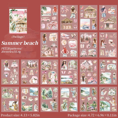 20 Sheets Four Seasons Journey Sticker Book | Girls and Scenery Sticker Book | Planner Stickers for Junk Journal Scrapbooking Projects