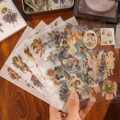 125pcs A6 Notebook Vintage Journal Material Sticker Gift Box | Collage Kit | Vintage Junk Journal Supplies