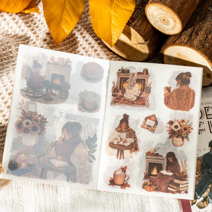 Poetic Life 20 Sheets Character Girl Life Aesthetic Sticker Book｜Planner Junk Journal Decorative Stickers Scrapbooking Collage Supplies