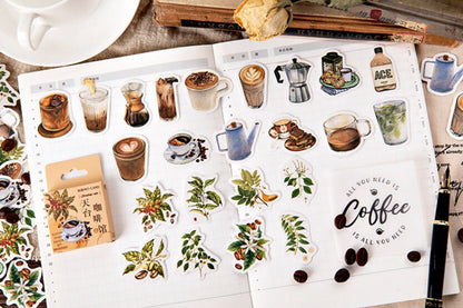 46pcs Coffee Sticker Pack  /  Stickers / Planner Stickers