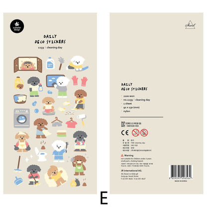 Suatelier Korean Cute Dog Cat Bear Stickers | Kawaii Animal Planner Decorative Stickers | Bujo Junk Journal Collage Scrapbooking Supplies