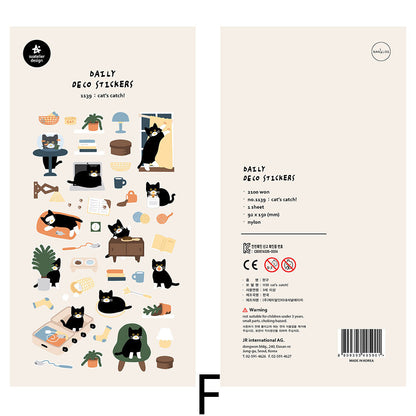 Suatelier Korean Cute Dog Cat Bear Stickers | Kawaii Animal Planner Decorative Stickers | Bujo Junk Journal Collage Scrapbooking Supplies