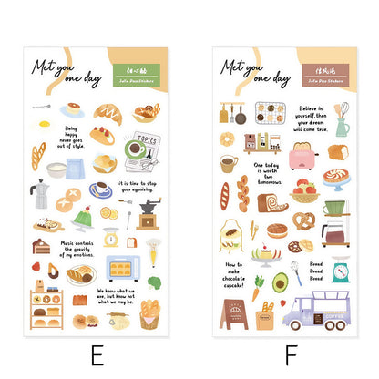 Cute Daily Life Aesthetics Stickers | Kawaii Planner Decorative Stickers | Food Coffee Plant Makeup Room | Journal Scrapbooking Supplies